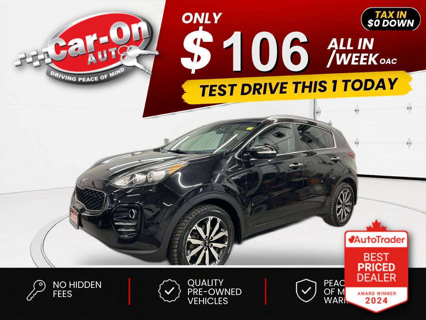 Black 2017 Kia Sportage EX AWD SUV / Crossover All-Wheel Drive Automatic