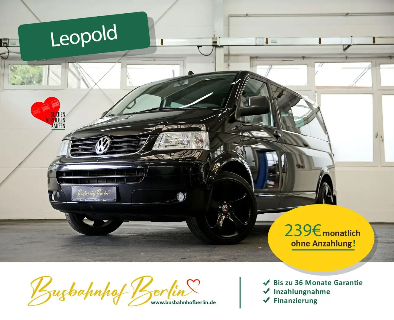 Volkswagen T5 Multivan Schiebedach Standhz.Sitzhz.Navi AHK Noir - 1