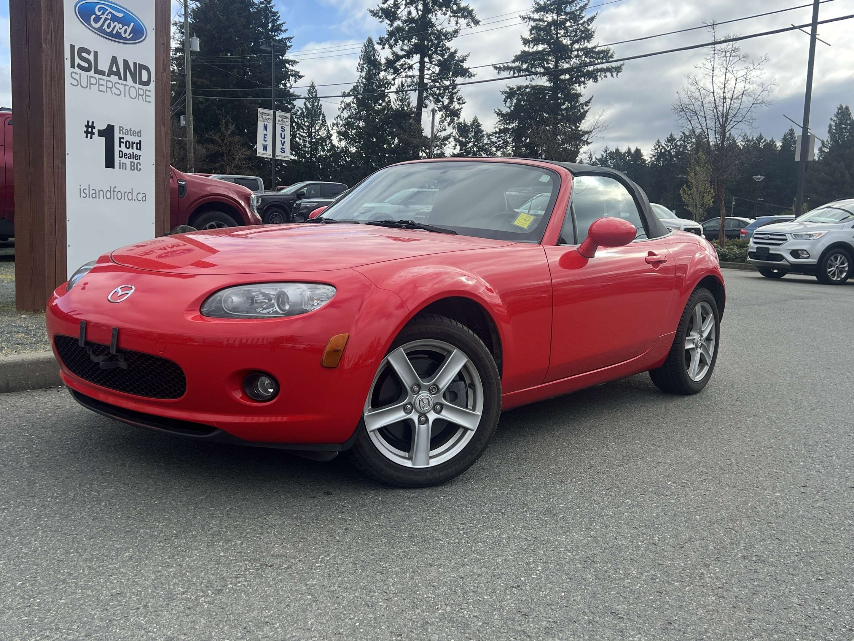 Red 2007 Mazda MX-5 Miata Convertible Rear-Wheel Drive Automatic