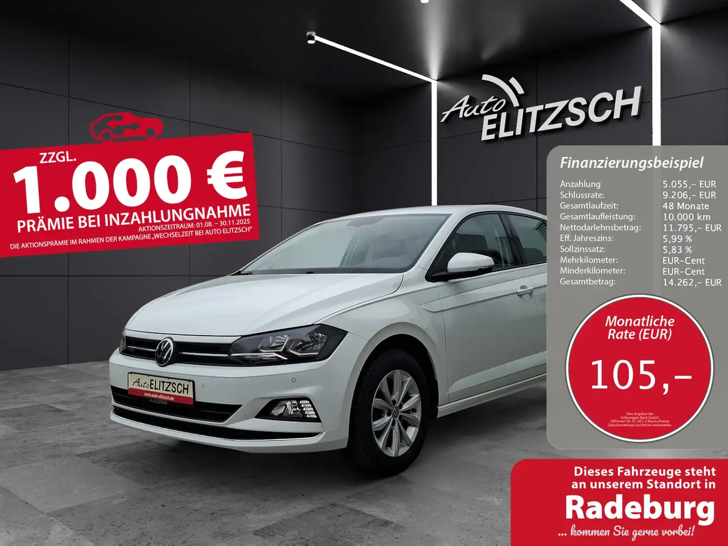 Volkswagen Polo TSI Highline Navi Climatronic ACC PDC SH LM Weiß - 1