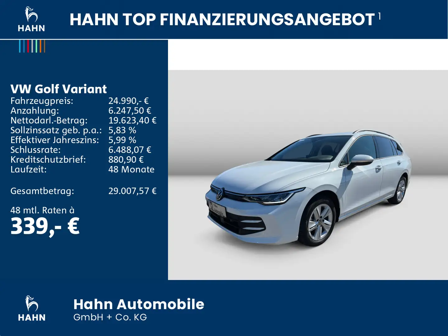 Volkswagen Golf Variant 1.5eTSI DSG Life Virtual Navi LED Weiß - 2
