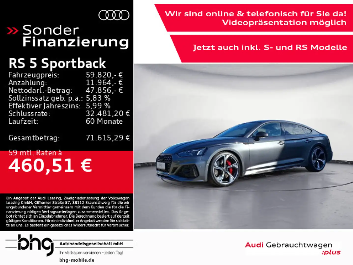 Audi RS5 RS5 Sportback TFSI quattro tiptronic RS Essentia Grau - 1