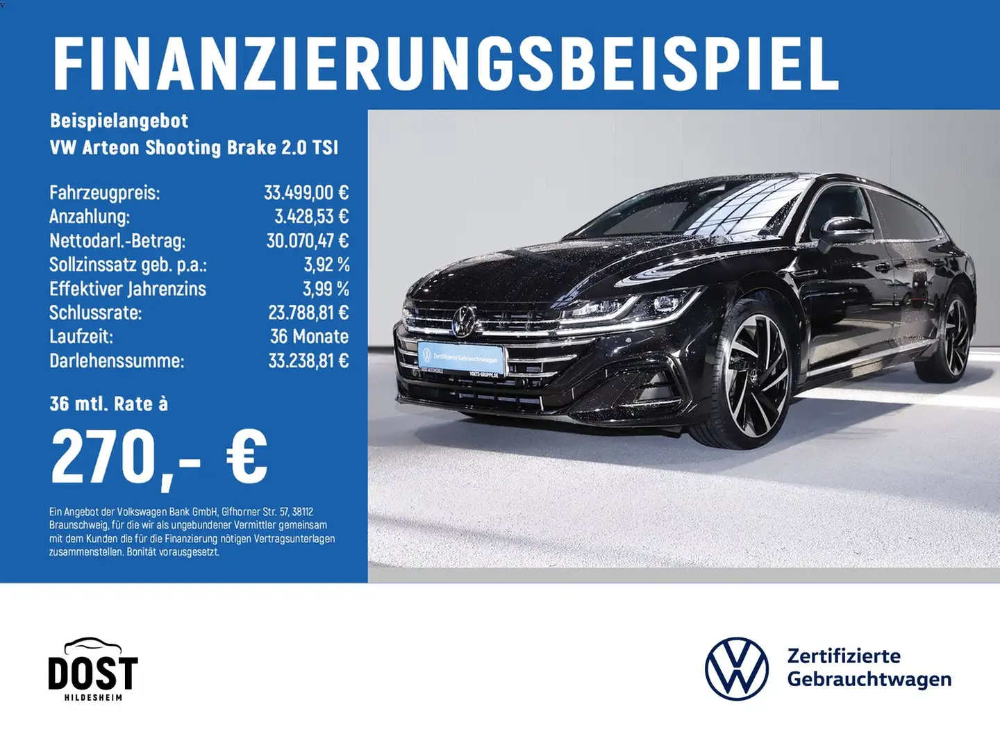 Volkswagen Arteon Shooting Brake 2.0 TSI R-Line AHK+PANO Schwarz - 2