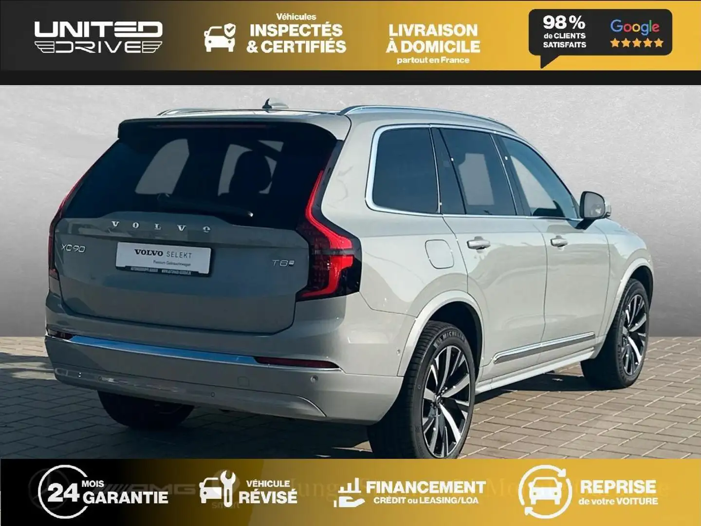 Volvo XC90 T8 AWD Recharge - 310 + 145 - BVA Geartronic  II 2014 Ultimate Style Chrome 7pl PHASE 2 Gris - 2