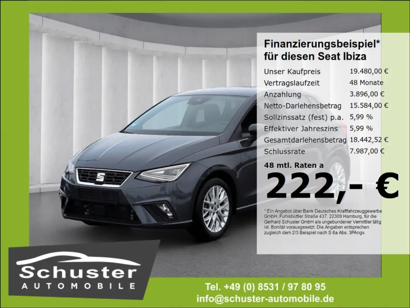 SEAT Ibiza FR 1.0TSI*Voll-LED Navi R-Kam Temp digCock Grau - 1
