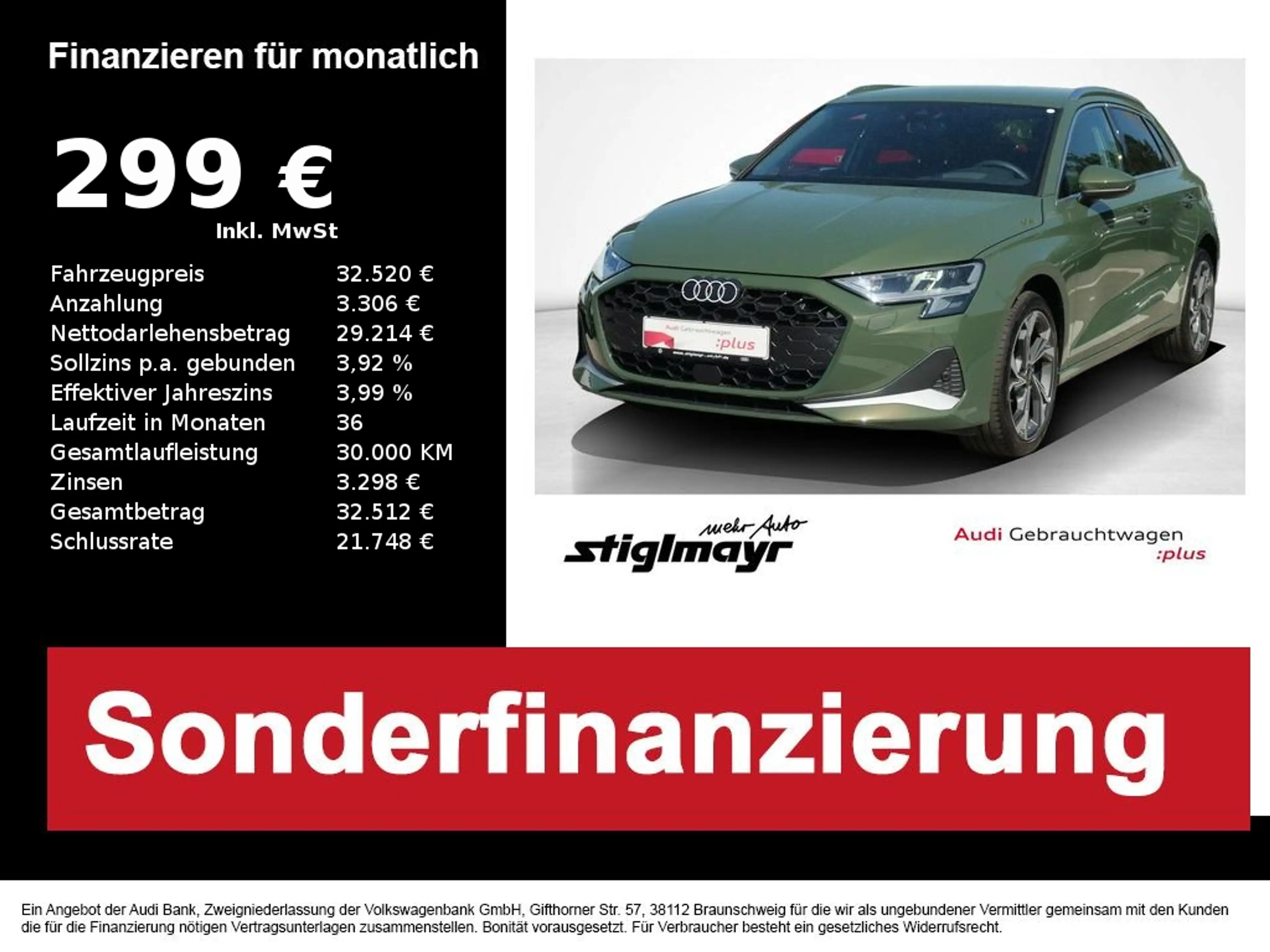 Audi A3 Advanced 30 TFSI S-tronic +HUD+SONO