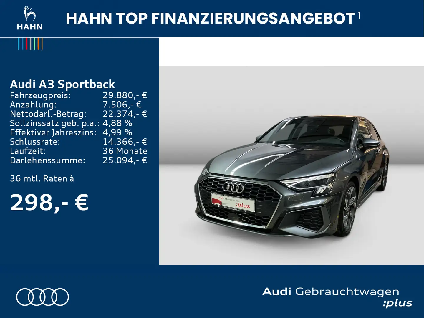 Audi A3 40 TFSI quattro S line Virtual Carp Gris - 2