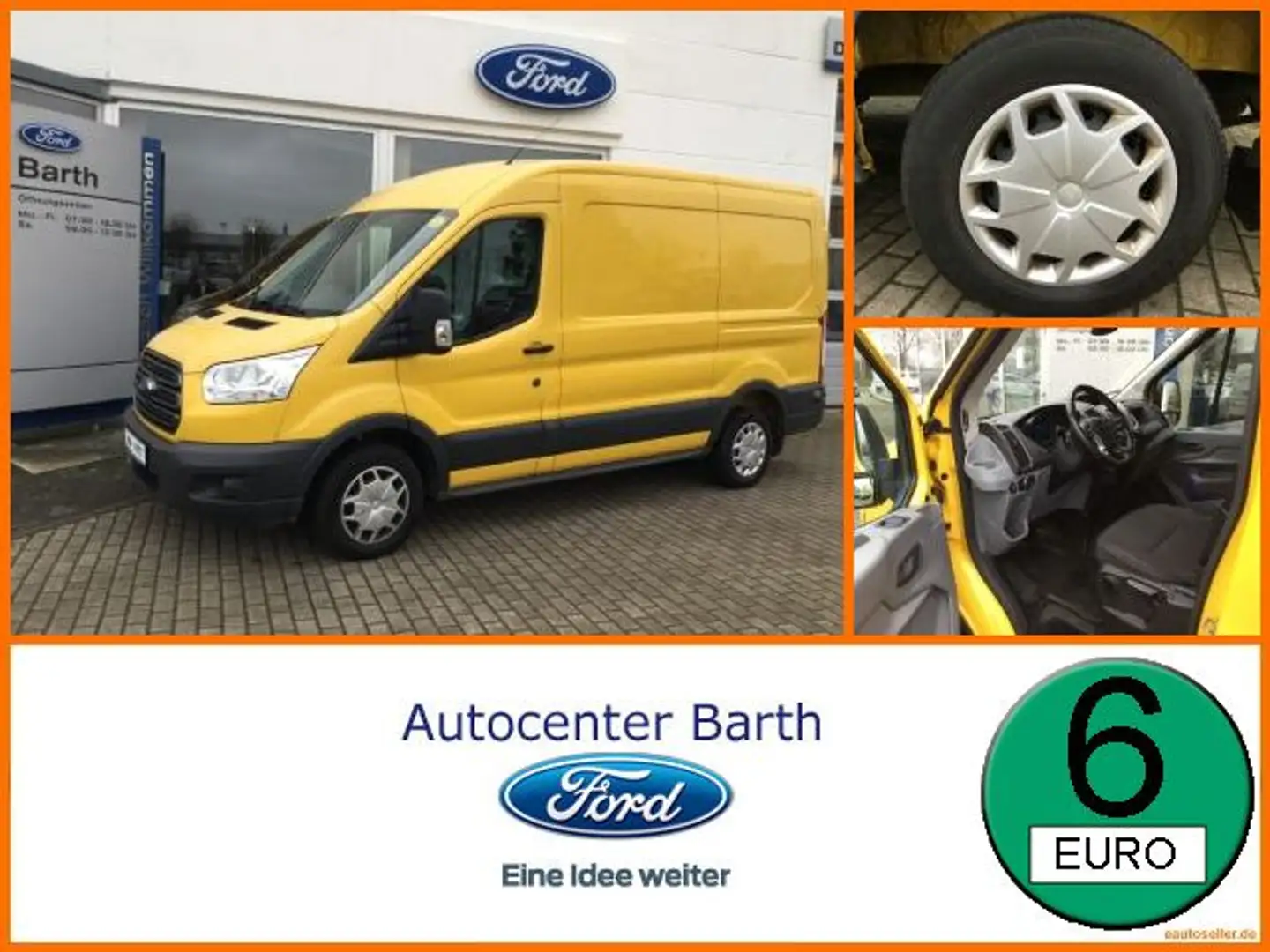Ford Transit Kasten 2.0 TDCi 290 L2 Trend KAM PDC Jaune - 1