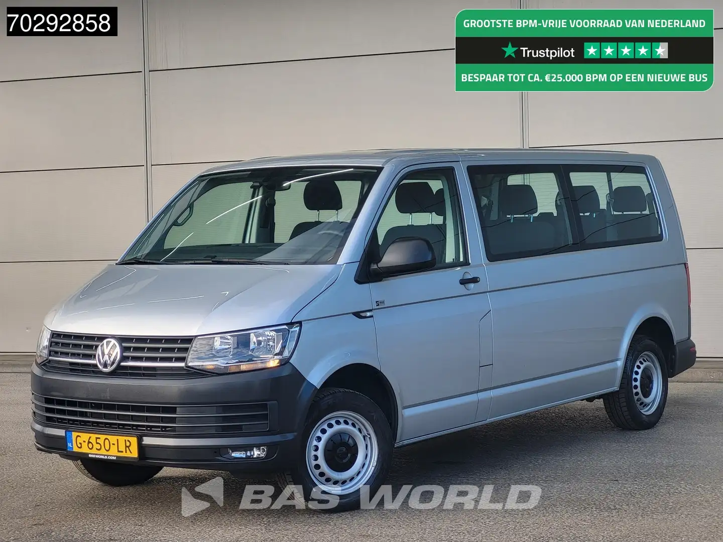 Volkswagen Transporter Incl. BPM + BTW Personenvervoer L2H1 Trekhaak Navi Argent - 1