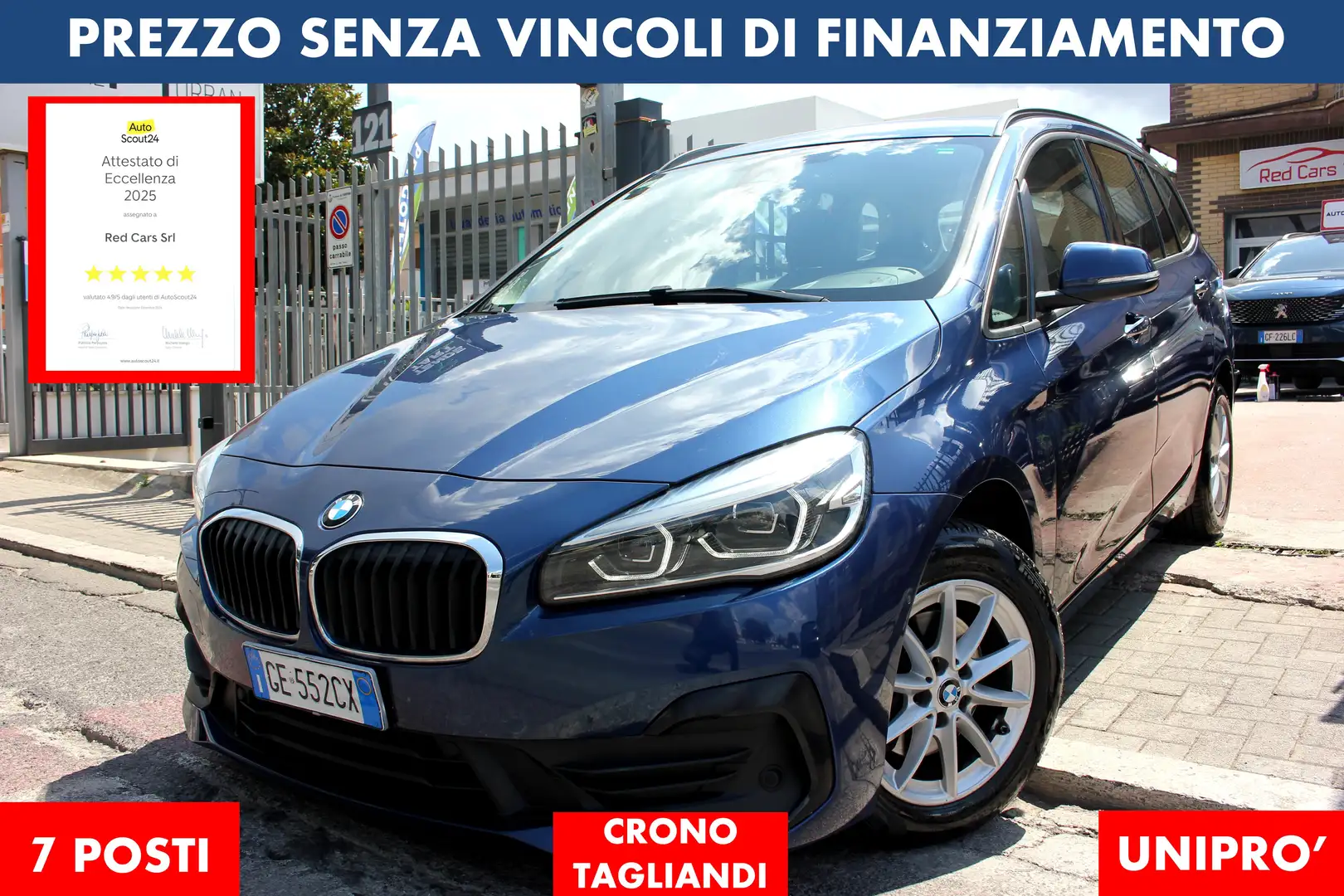 BMW 216 Gran Tourer Advantage 7 POSTI PREZZO VERO KM CERTI - 1