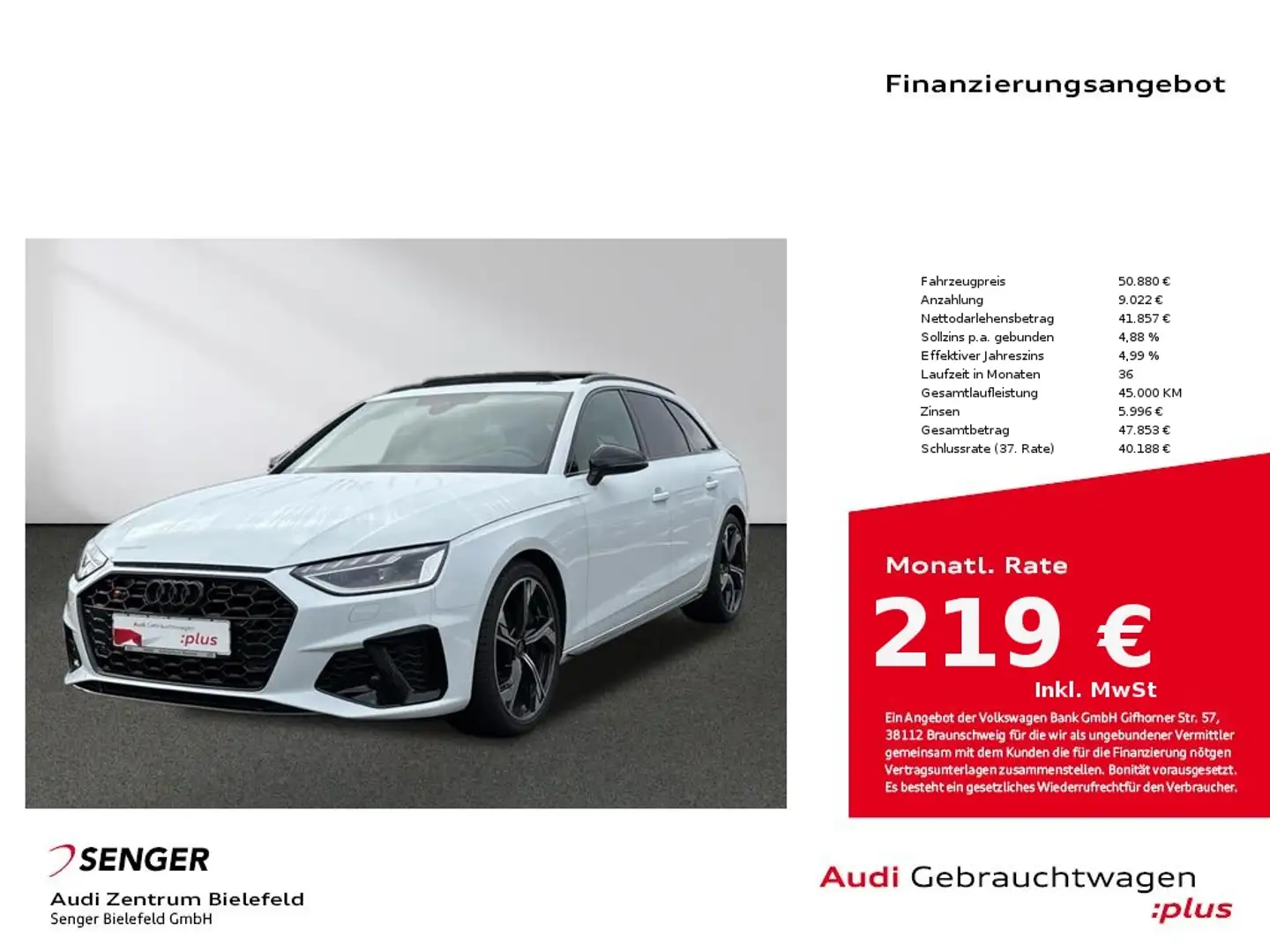 Audi S4 Avant 3.0 TDI quattro MMI Matrix-LED Panorama Weiß - 1