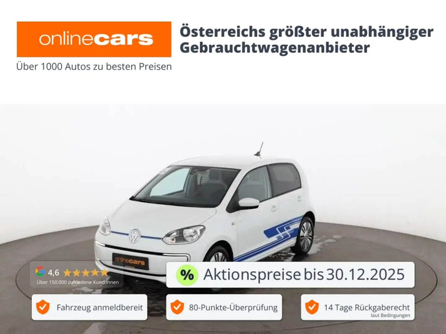 Volkswagen up! Elektro e-load 19kWh Aut NAVI SITZHZG TEMP Weiß - 1