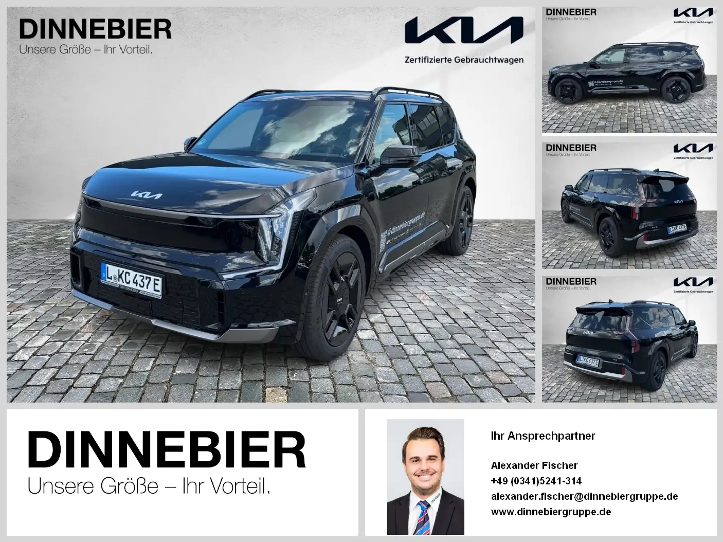 Kia EV9 GT-Line AWD LED+360°Kamera+Glasdach Чёрный - 1