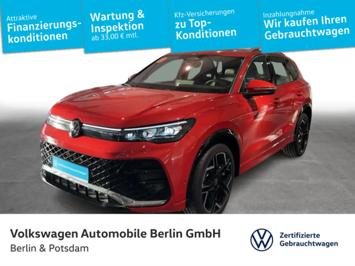 Volkswagen Tiguan 2.0TSI DSG R-Line 4x4 STHZG P-DACH AHK HU Rot - 1