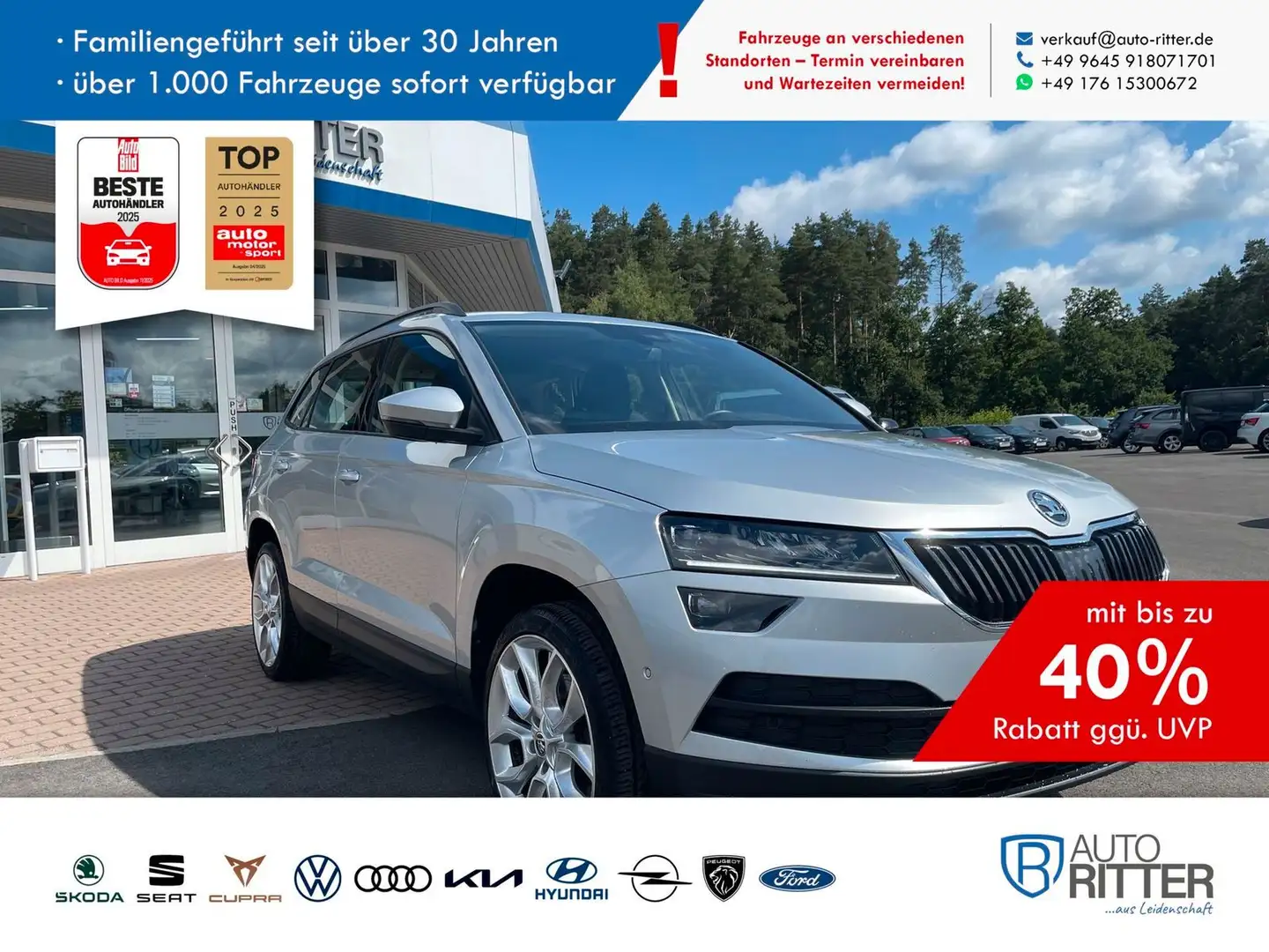 Skoda Karoq 1.5 TSI Style Navi+Carplay+19 Zoll Silber - 1