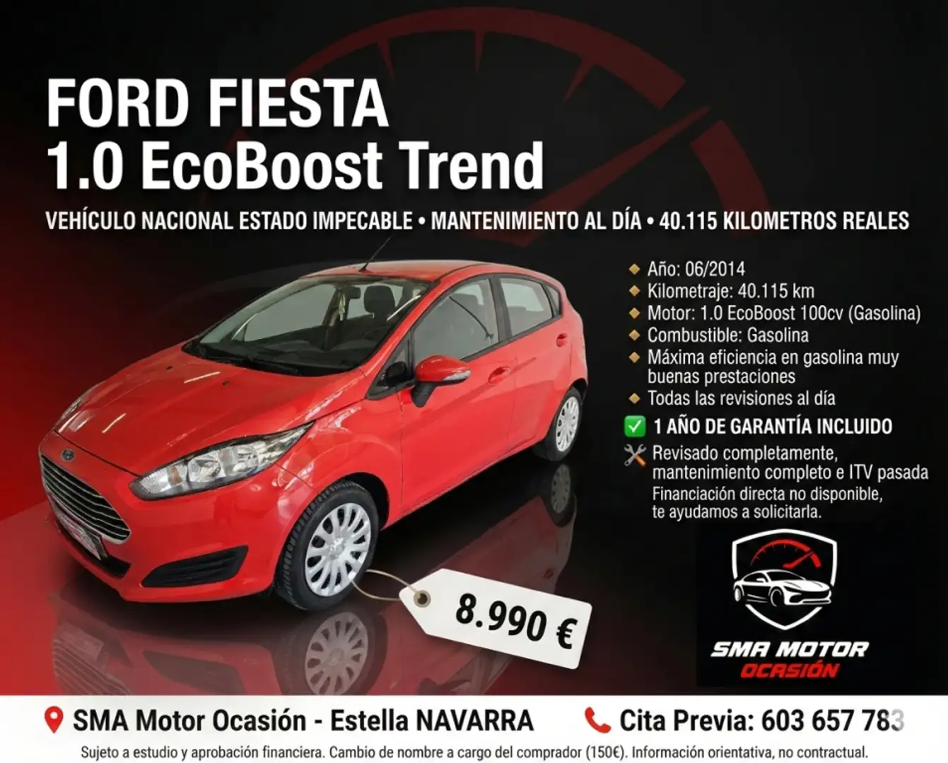 Ford Fiesta 1.0 EcoBoost Trend Rojo - 2