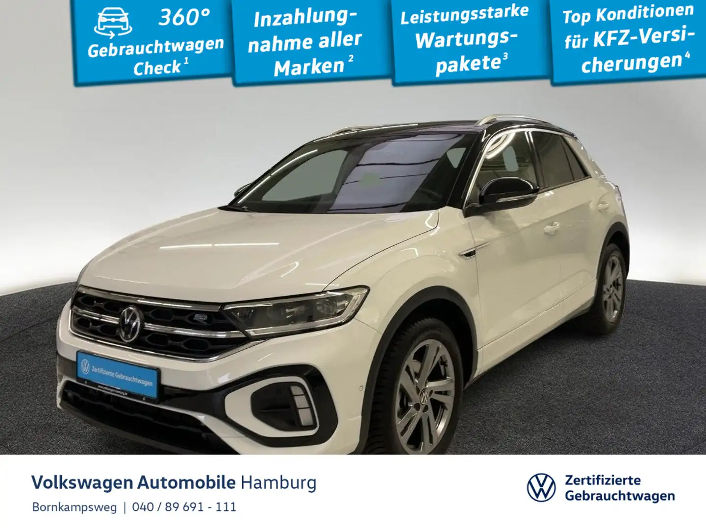 Volkswagen T-Roc 1.5 TSI R-Line Navi LED AHK Rear View Weiß - 1