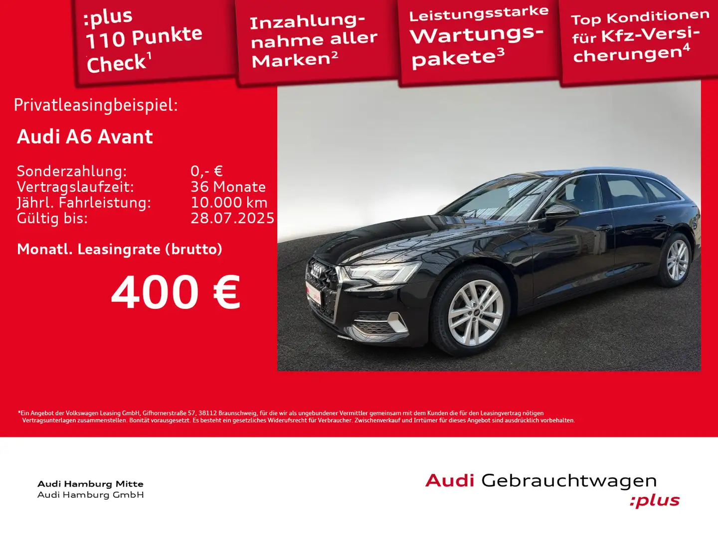 Audi A6 45 TFSI advanced S tronic Pano Matrix K Schwarz - 1