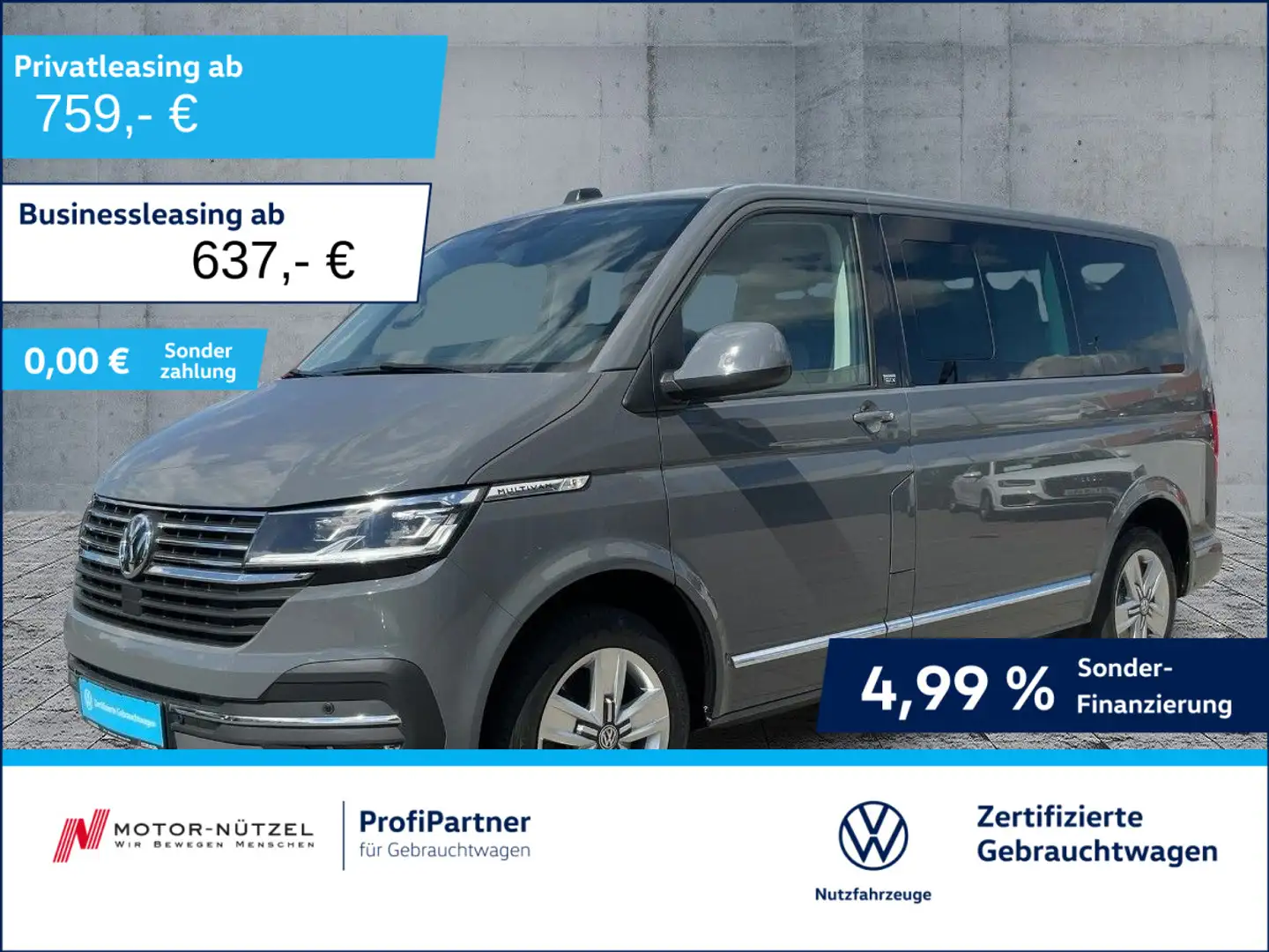 Volkswagen T6.1 Multivan 2.0 TDI 4M GENERATION SIX LED+NAVI Grau - 1