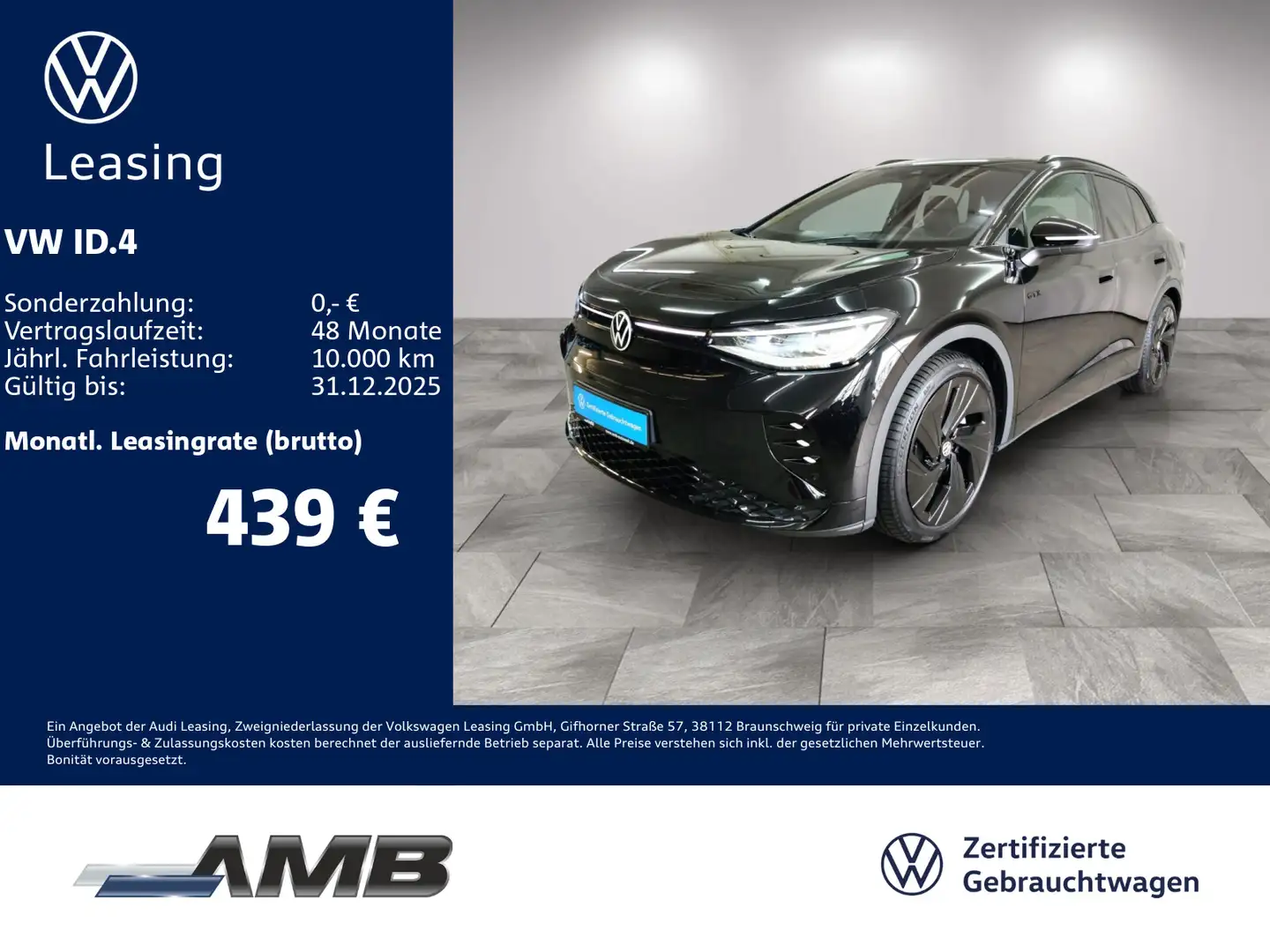 Volkswagen ID.4 GTX AHK/Matrix/HuD/Navi/Wärmepumpe/01.30Gar Schwarz - 1