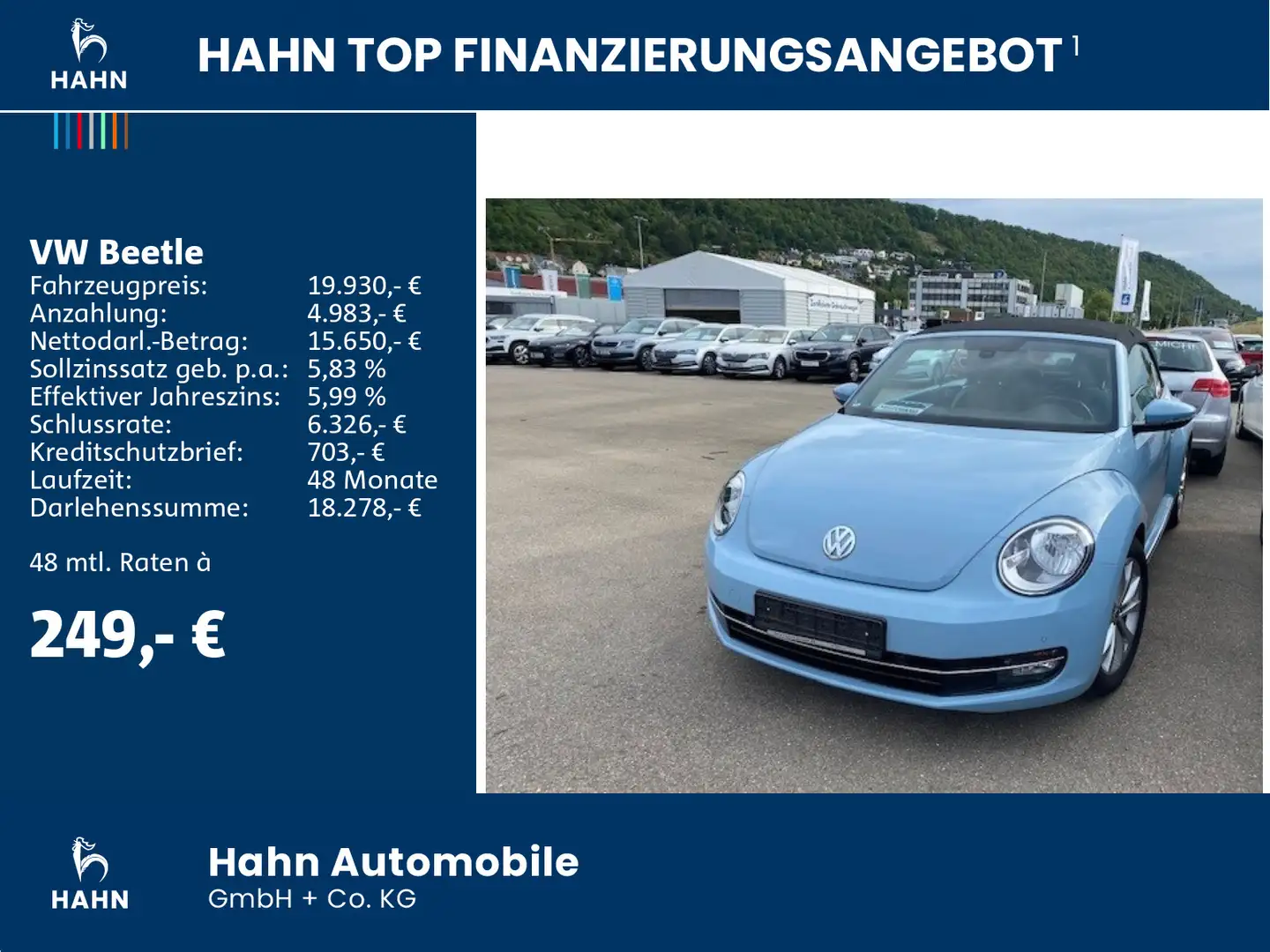 Volkswagen Beetle Cabriolet 1.2 TSI Design Navi PDC Klima Bleu - 2