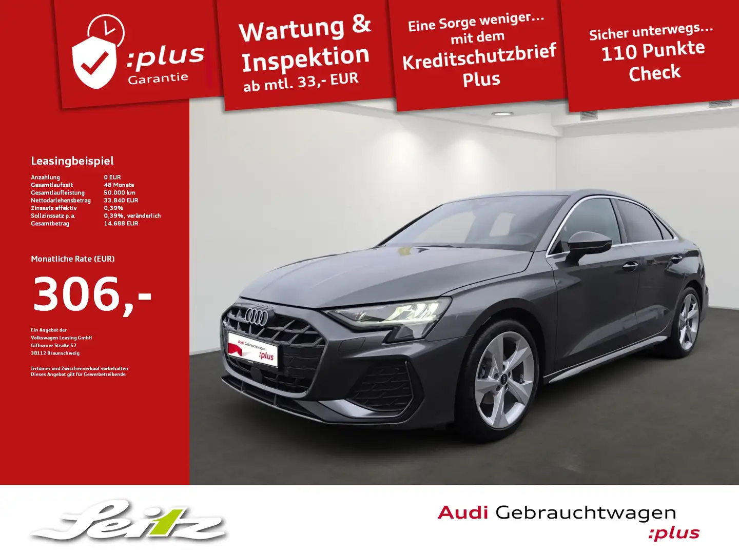 Audi A3 Limousine 30 TFSI S line *LED*KAMERA*NAVI* Gris - 1