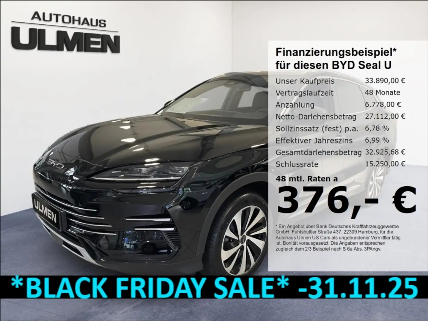 BYD Seal U DM-i 160KW Comfort Leder Pano 360°Cam HUD Voll Zwart - 1