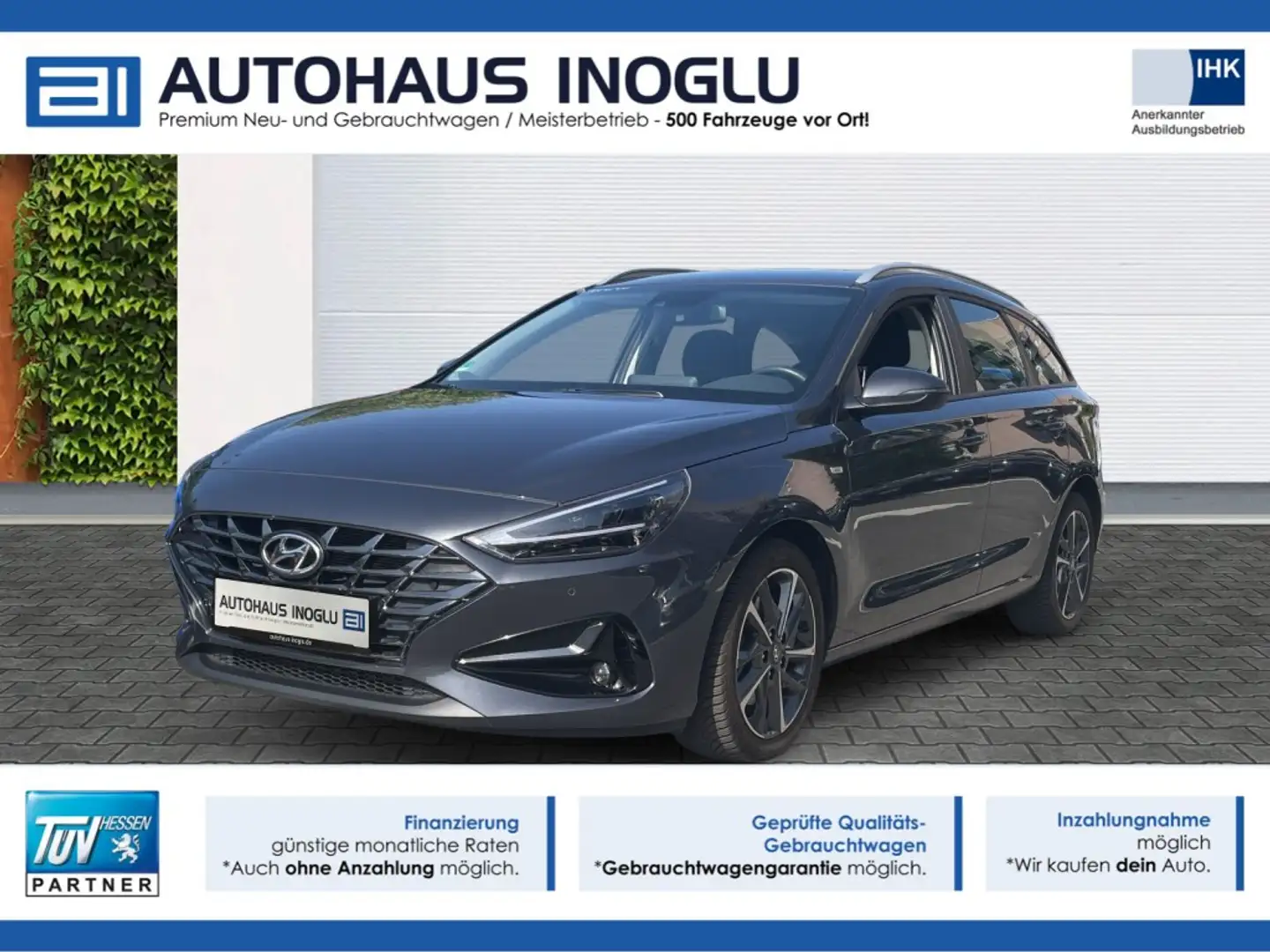 Hyundai i30 1.0 TGDI*7-DCT*LED*Navi*RKam*Lenk Shz*FCA Gris - 1