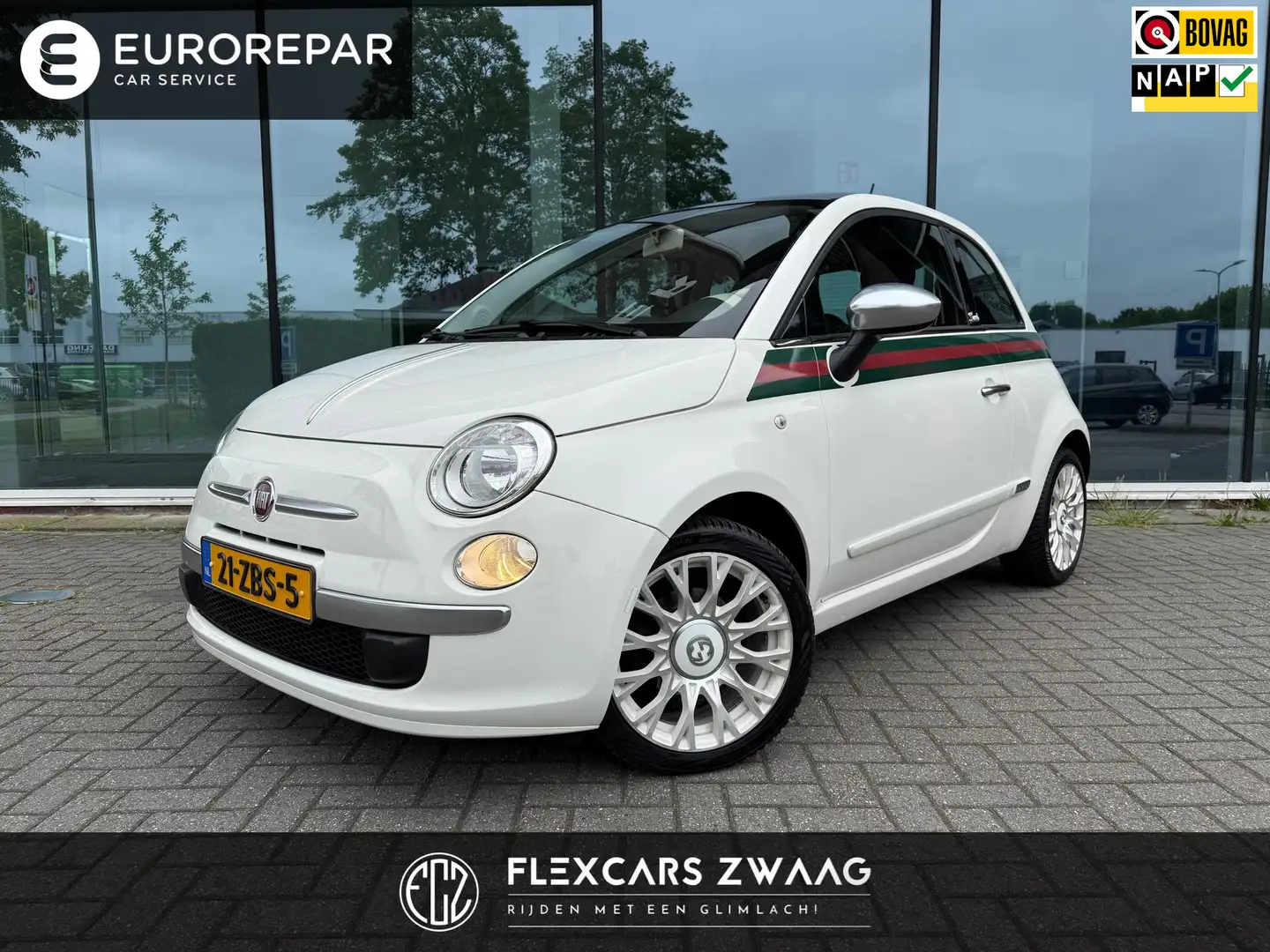 Fiat 500 0.9 TwinAir by Gucci - Panodak - Climate - Leder - Blanco - 1