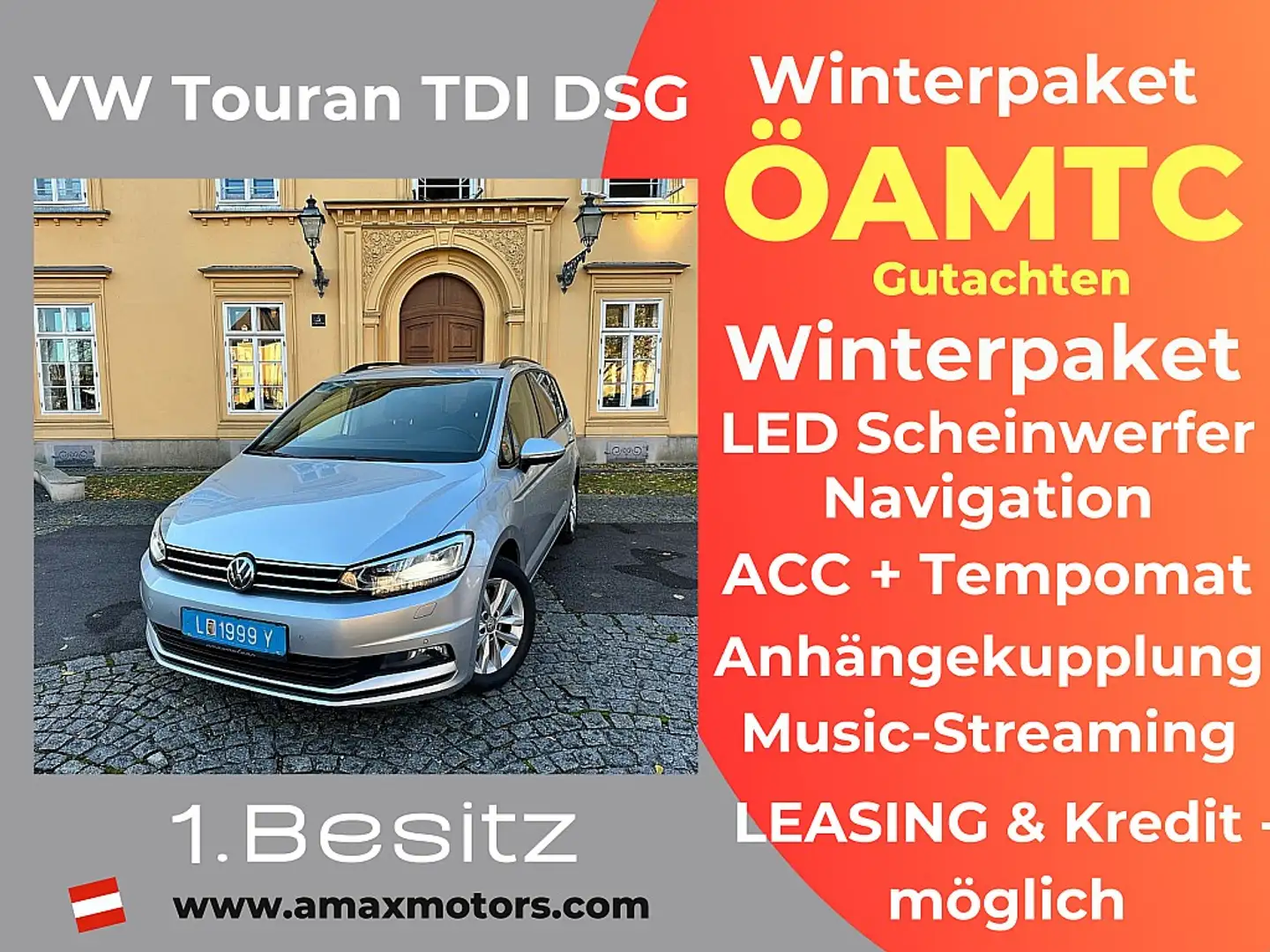 Volkswagen Touran Comfortline TDI DSG   LED,  Navi,  AHK schwenkb... Argent - 1