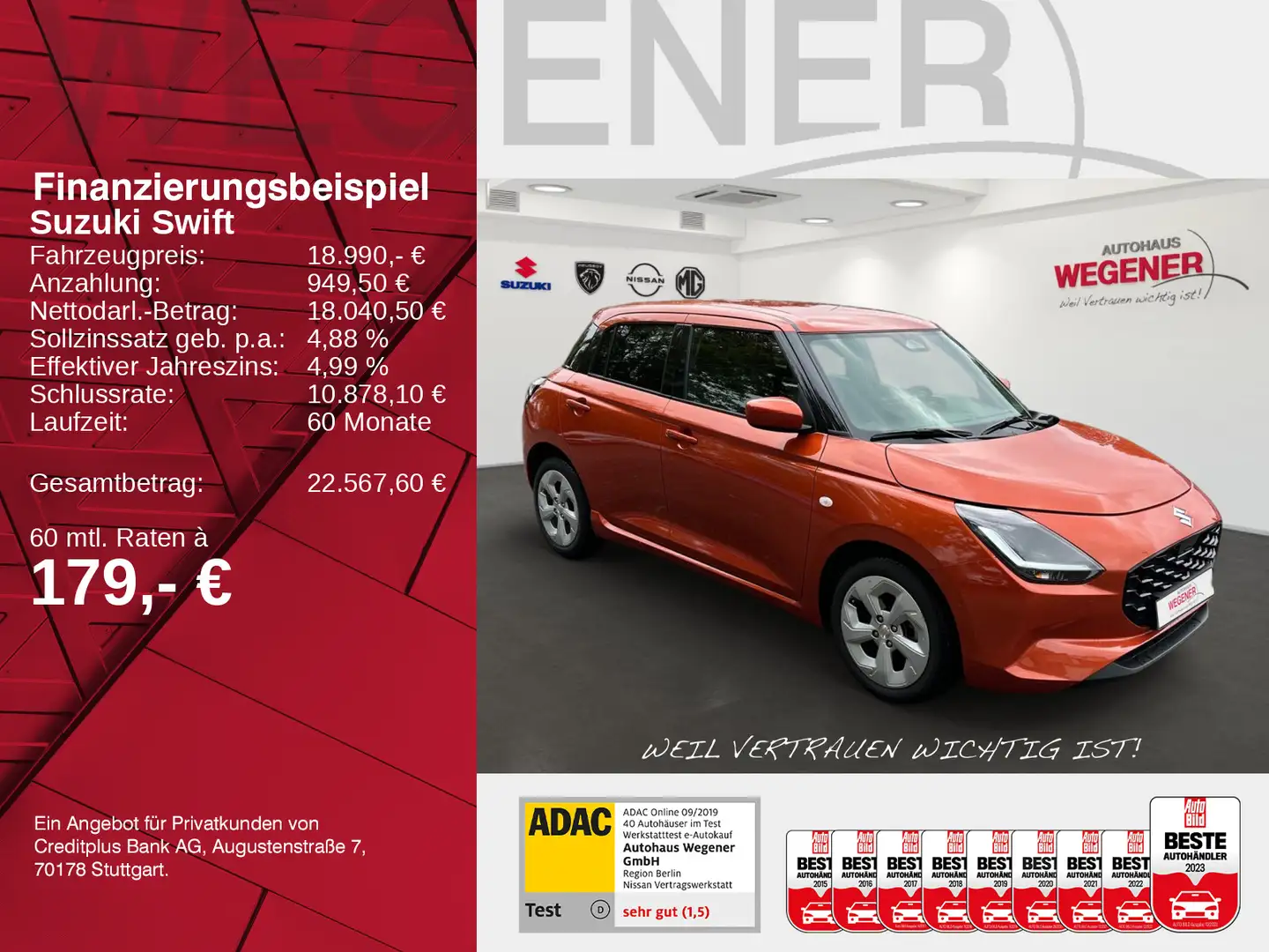 Suzuki Swift SWIFT COMFORT AT Hybrid +LED+NAVI+SHZ+KAMERA+ Orange - 2