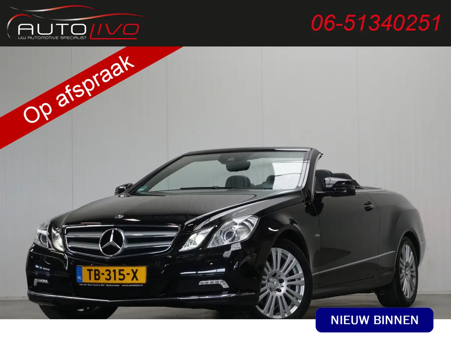 Mercedes-Benz E 250 Cabrio CGI Elegance 204 PK! XENON LEER NAVI CLIMA Noir - 1