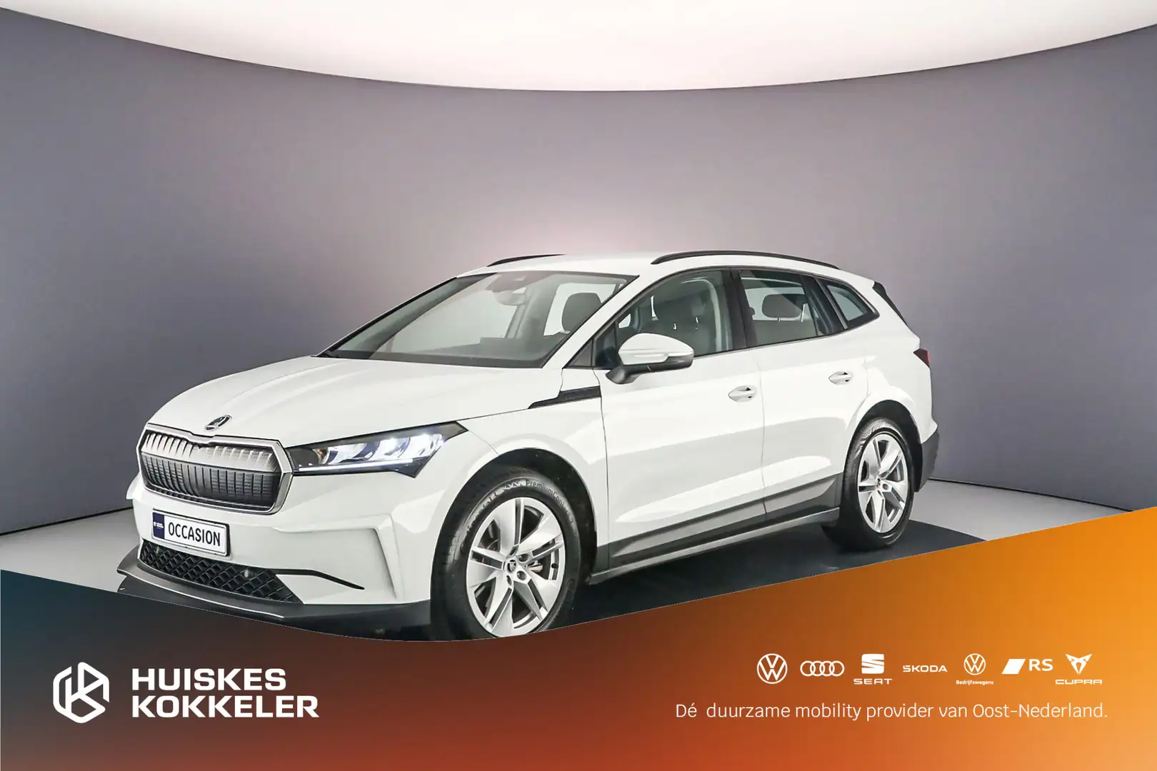 Skoda Enyaq iV 60 180pk Automaat Trekhaak, Navigatie, Adaptive Wit - 1