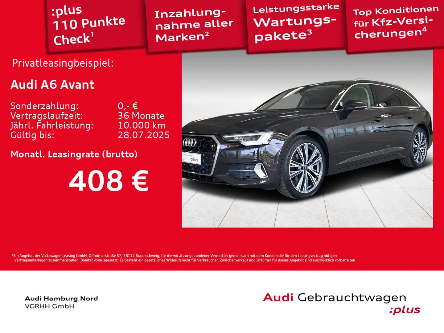 Audi A6 40 TDI quattro Matrix AHK ACC Panorama Braun - 1