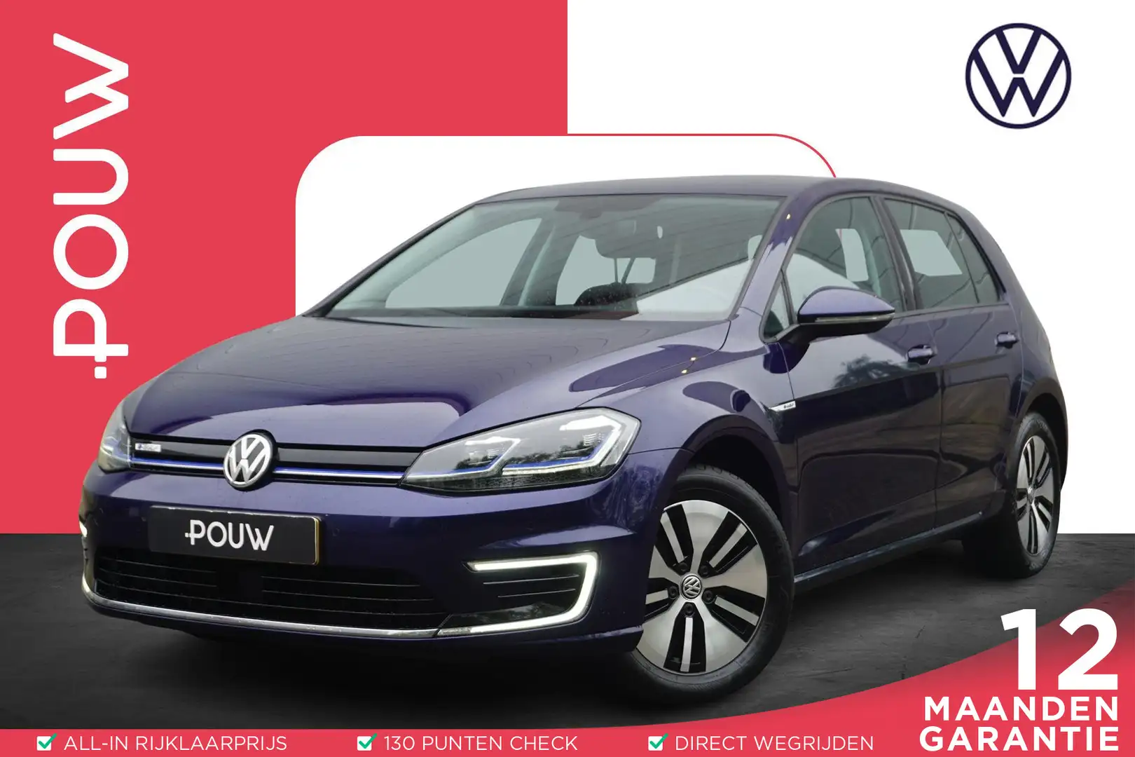 Volkswagen e-Golf 136pk E-DITION | SoH 95% | Adaptive Cruise | Navig Modrá - 1