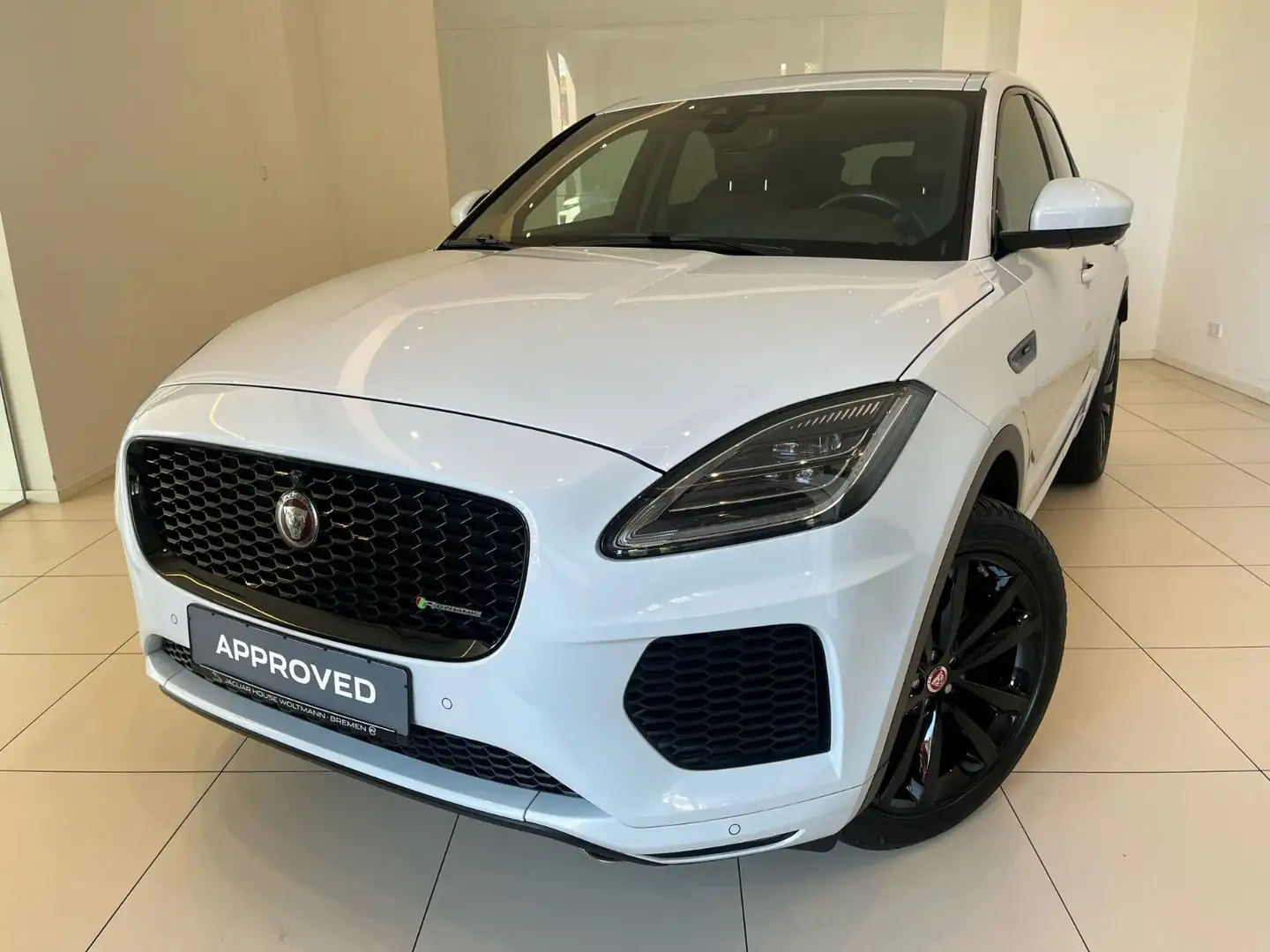 Jaguar E-Pace D180 Chequered Flag Panoramadach & AHK Blanc - 1