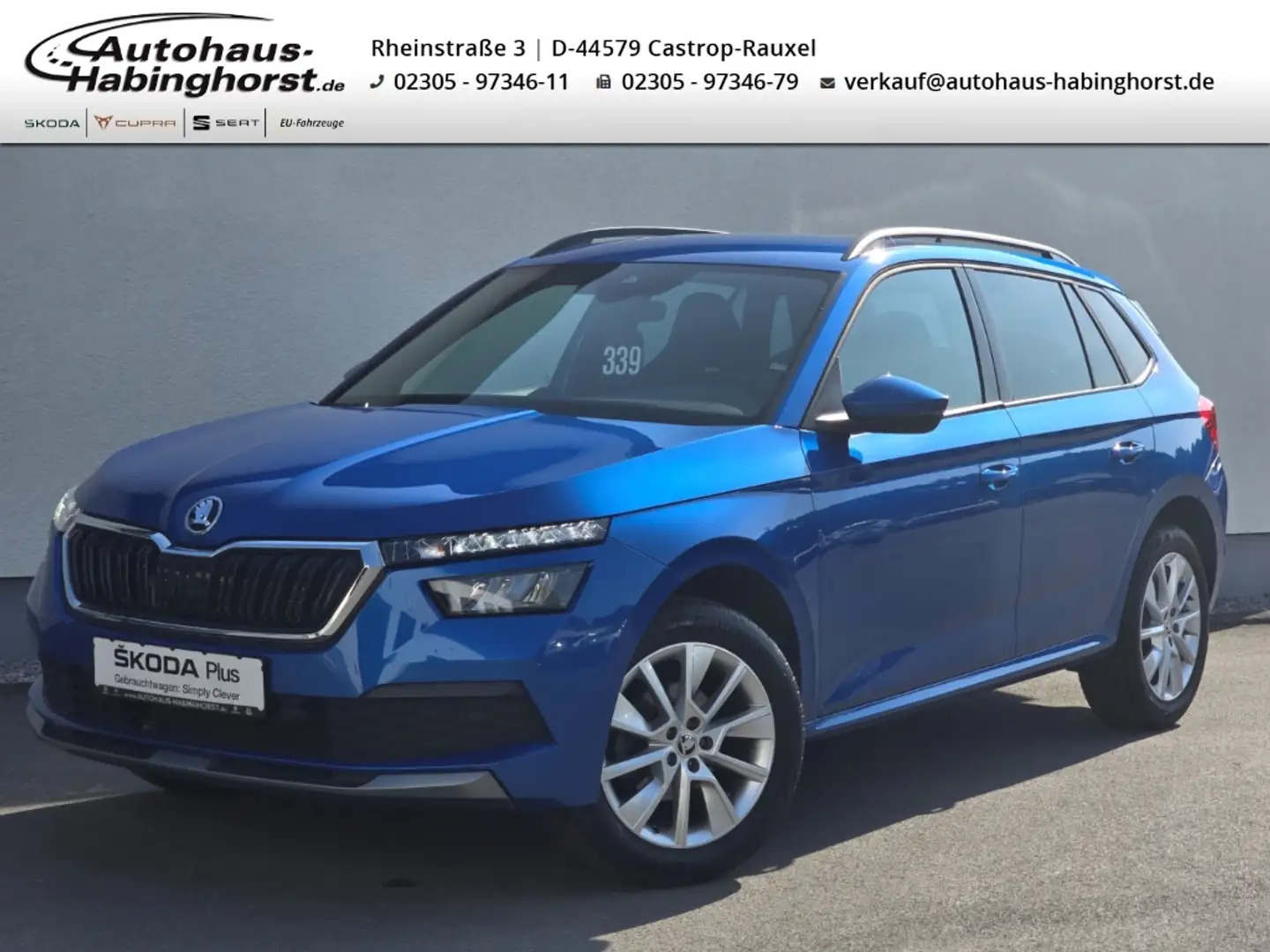 Skoda Kamiq 1.0 TSI Ambition ACC LED PDC Climatr. Shz SmartLin Blau - 1