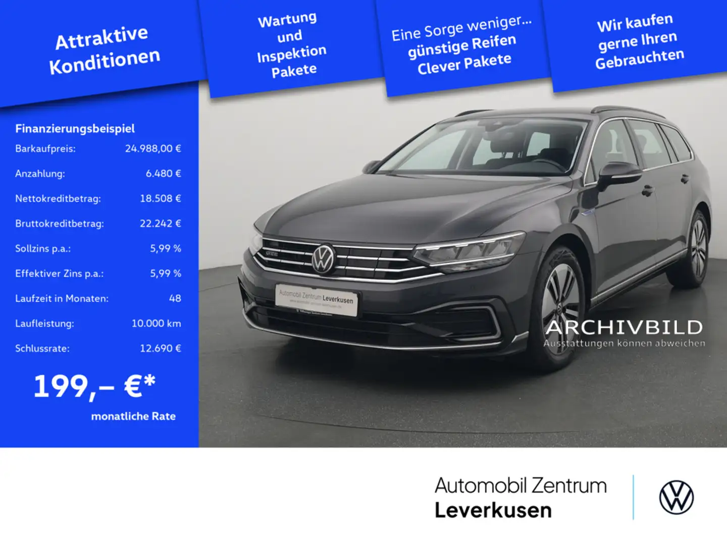 Volkswagen Passat Variant GTE LED SHZ NAVI VIRT DSG PDC Grau - 1