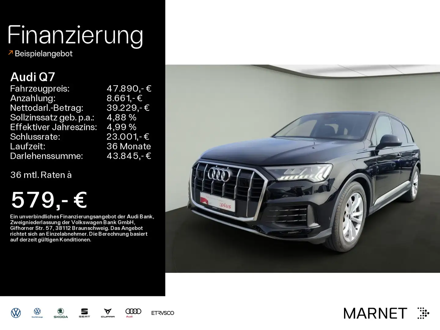 Audi Q7 55 TFSI e quattro*Navi*Matrix*Alu*AHK*PDC*Vir Noir - 1