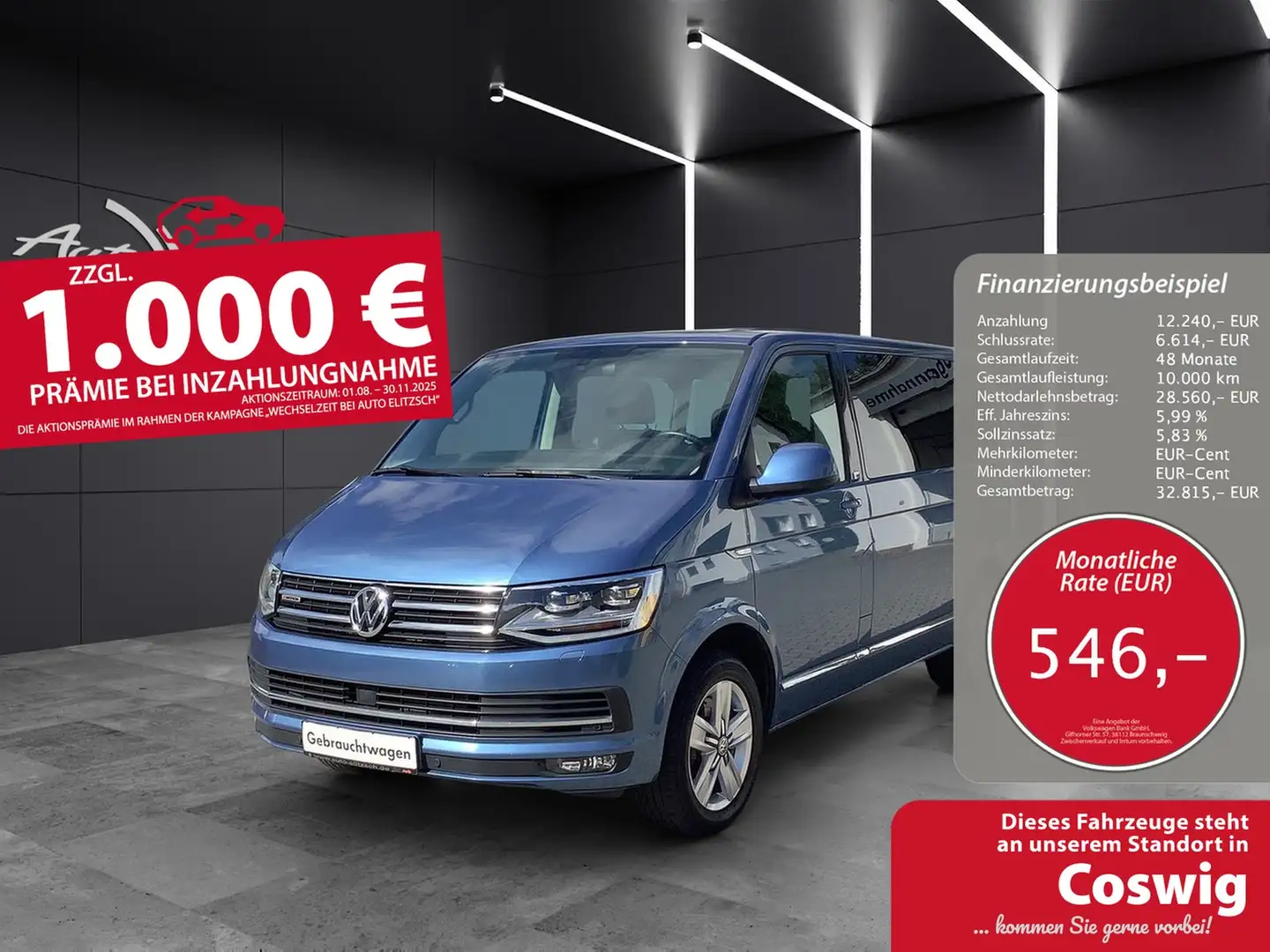 Volkswagen T6 Multivan TDI 4M DSG GEN SIX LED ACC STH NAVI PDC SHZ Blau - 1