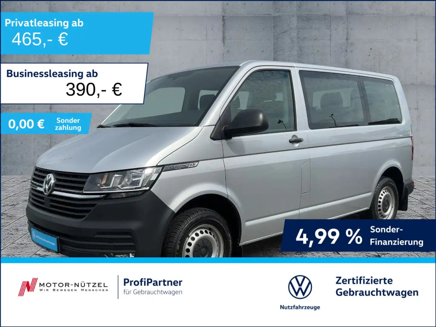 Volkswagen T6.1 Caravelle 2.0TDI DSG 2xPDC+MFL+DAB+8-SITZER Silber - 1