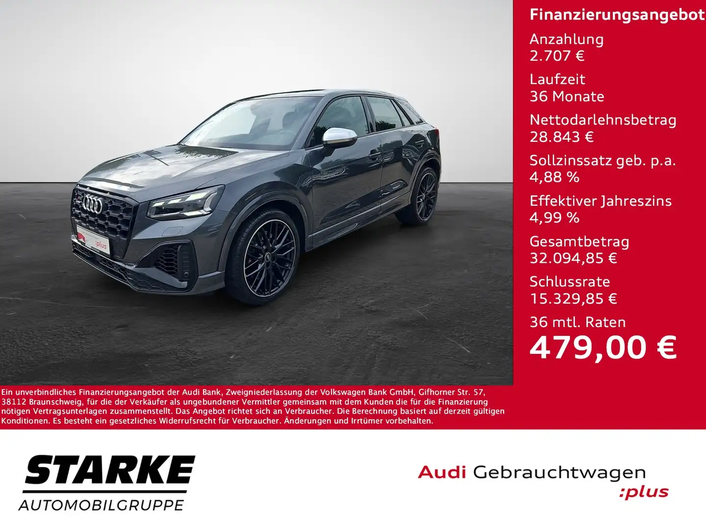Audi SQ2 TFSI S tronic quattro Naviplus Matrix Pano B&O ... Grau - 1