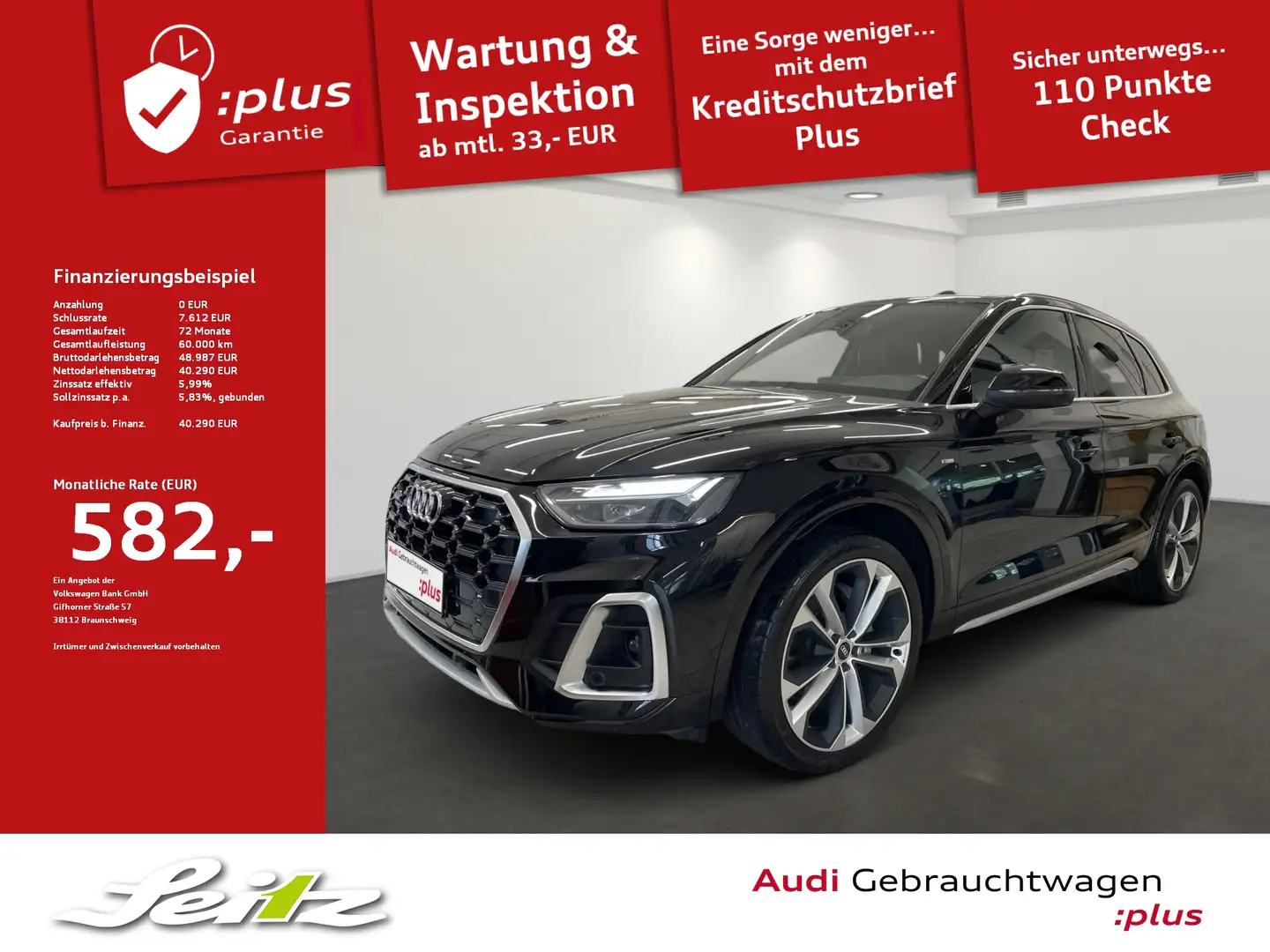Audi Q5 40 TDI quattro S line *AHK*LED*KAMERA*NAVI* Schwarz - 1