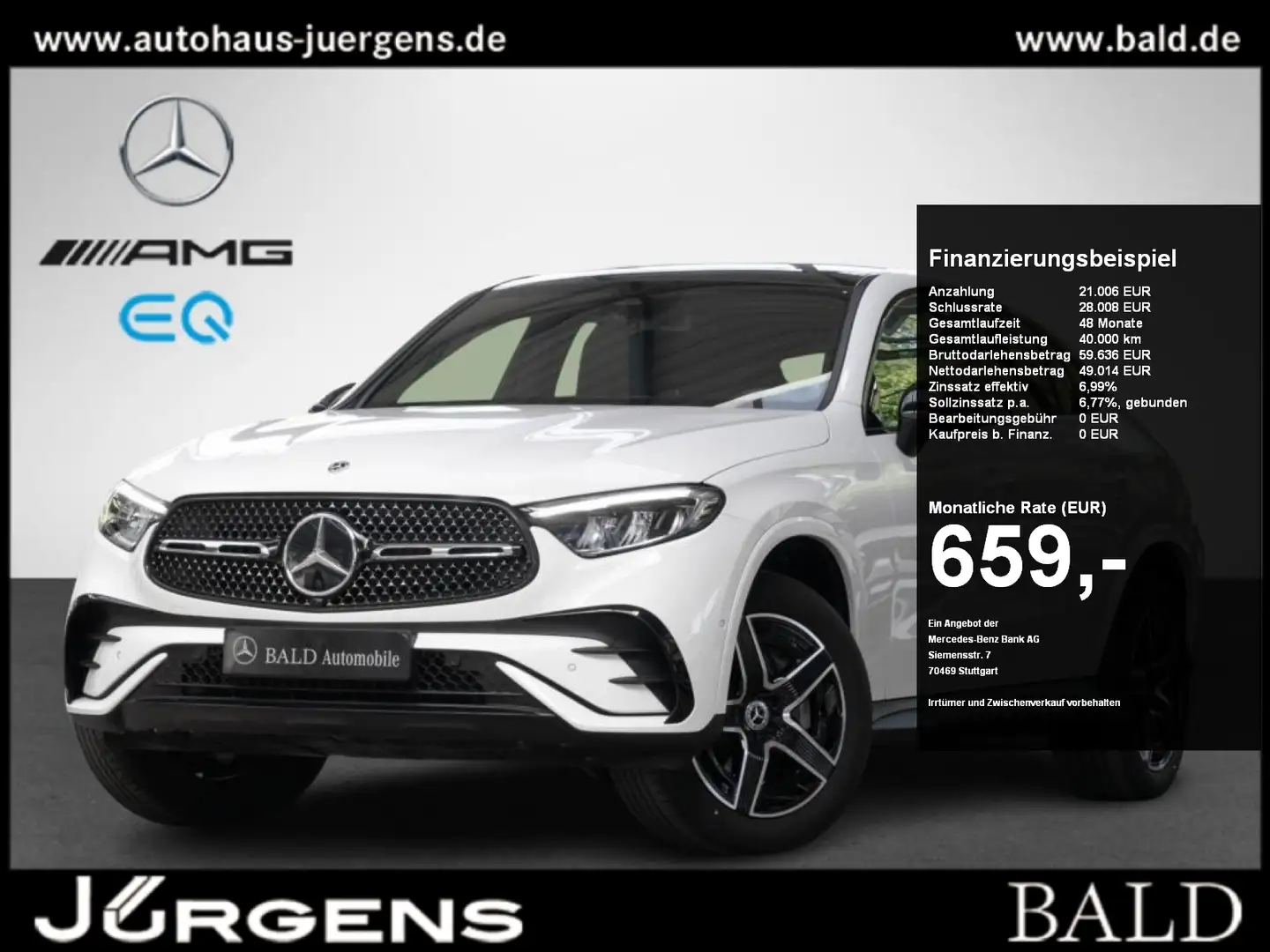 Mercedes-Benz GLC 300 e 4M Coupé AMG-Sport/LED/Cam/Pano/Night Weiß - 1