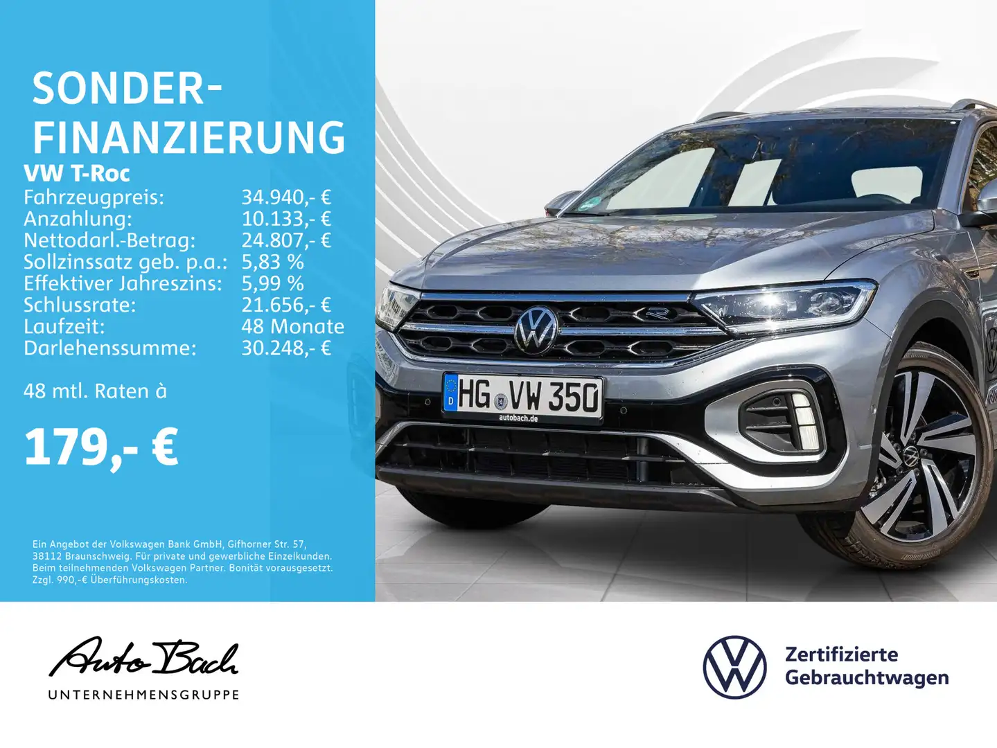 Volkswagen T-Roc 1.5 TSI DSG R-Line, Navi, LED, Rückfahrkam Argent - 1