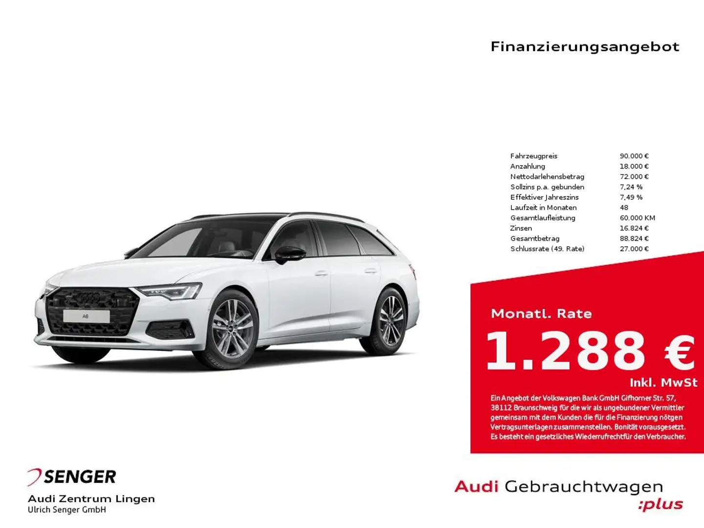 Audi A6 Avant 45 TFSI quattro S tronic Digi-Cockpit Weiß - 1