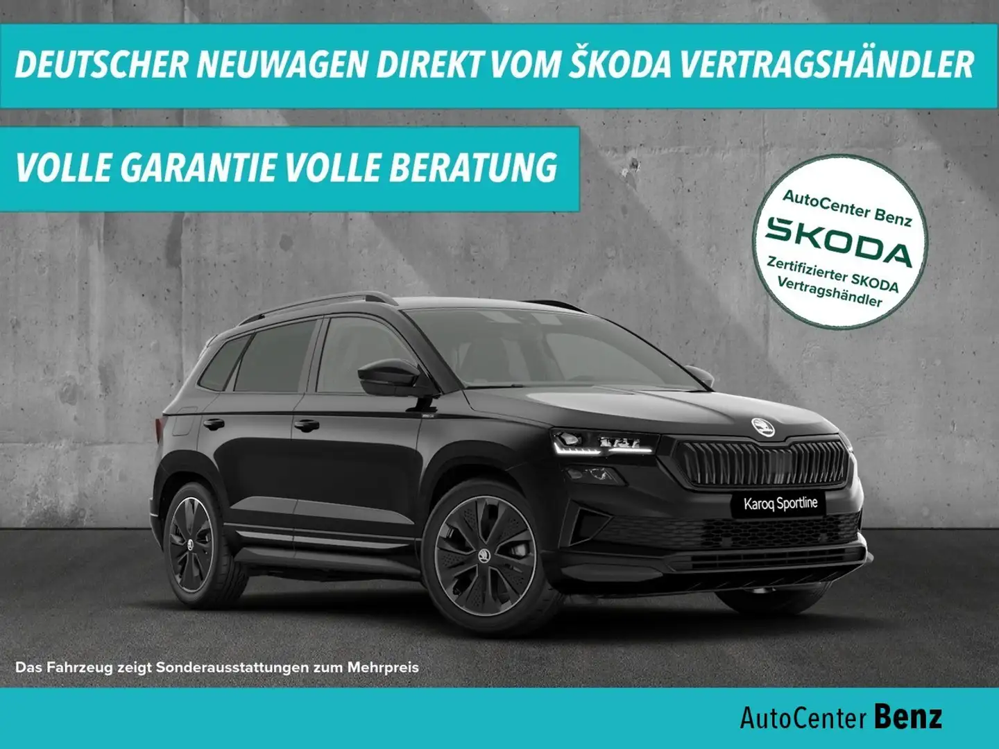 Skoda Karoq 2.0 TSI DSG SPORTLINE *AHK*NAVI*ACC*R.KAM* Klima Schwarz - 1