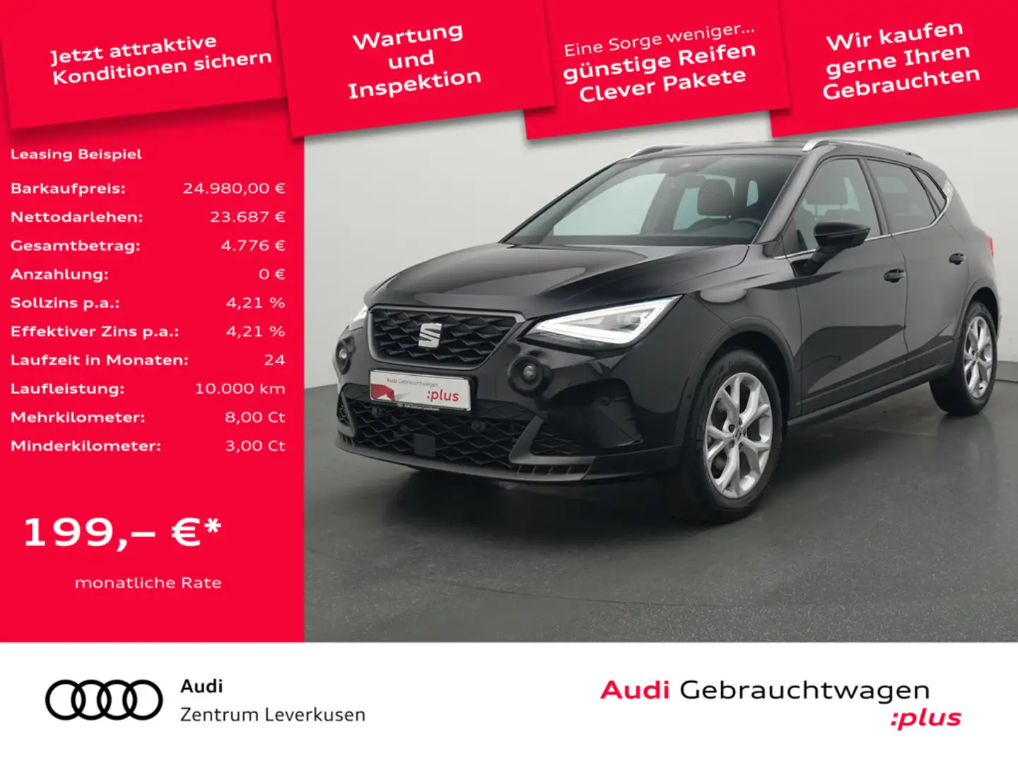 SEAT Arona FR TSI DSG SHZ KAM LED ACC PDC Schwarz - 1
