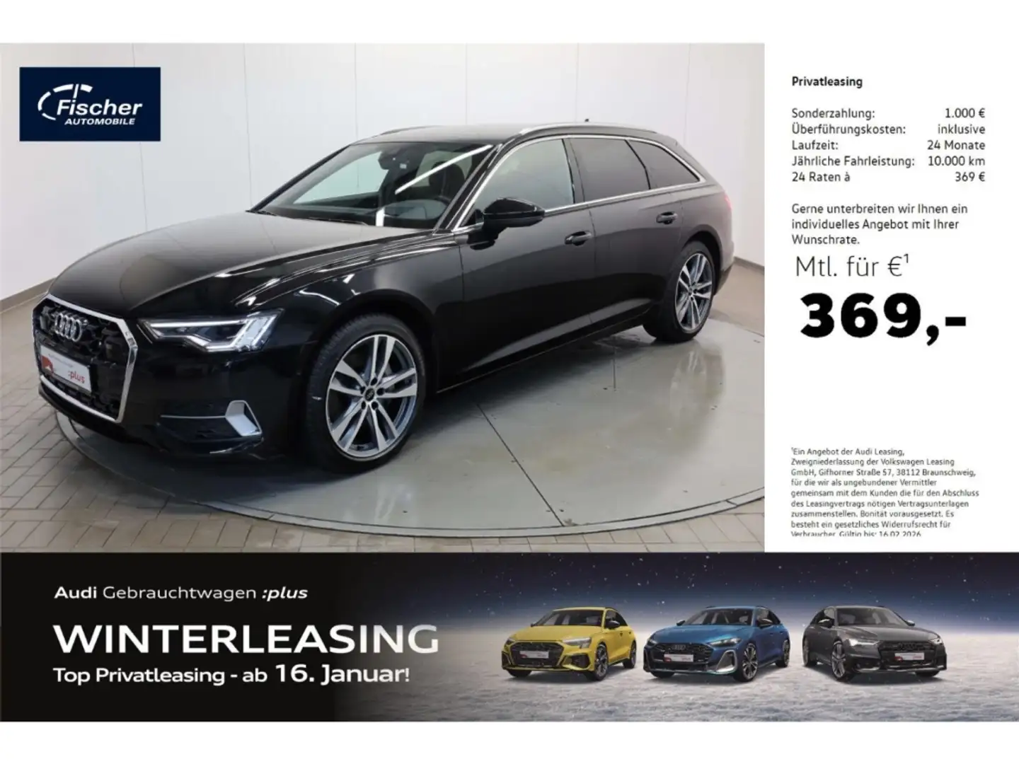 Audi A6 Avant 50 TDI quattro Advanced AHK/19''/Leder Schwarz - 1