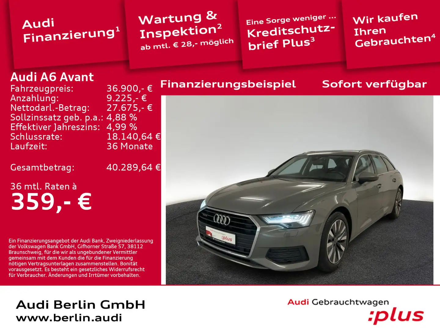 Audi A6 50 TFSI e qu.S tr. HUD NAVI RFK MATRIX Grau - 1